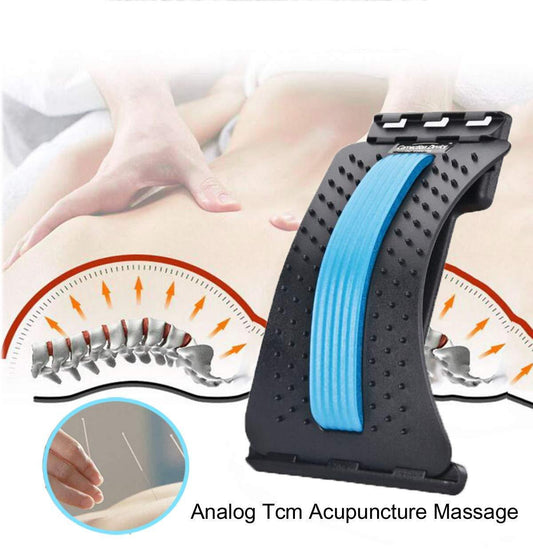 Back Stretcher & Posture Corrector – Multi-Level Lumbar Support (Blue)